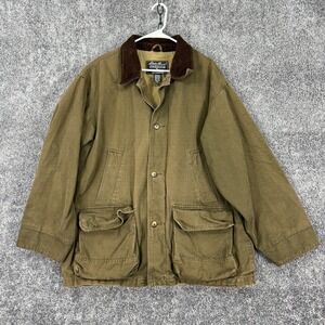 Eddie Bauer Jacket Mens Large Brown Long Sleeve Button Chore Barn Workwear City